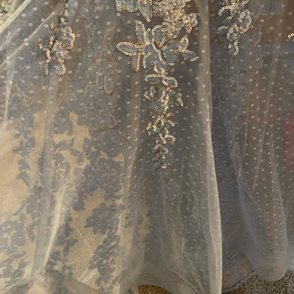Elegant Light Blue Evening Dress - Picture 3 of 4